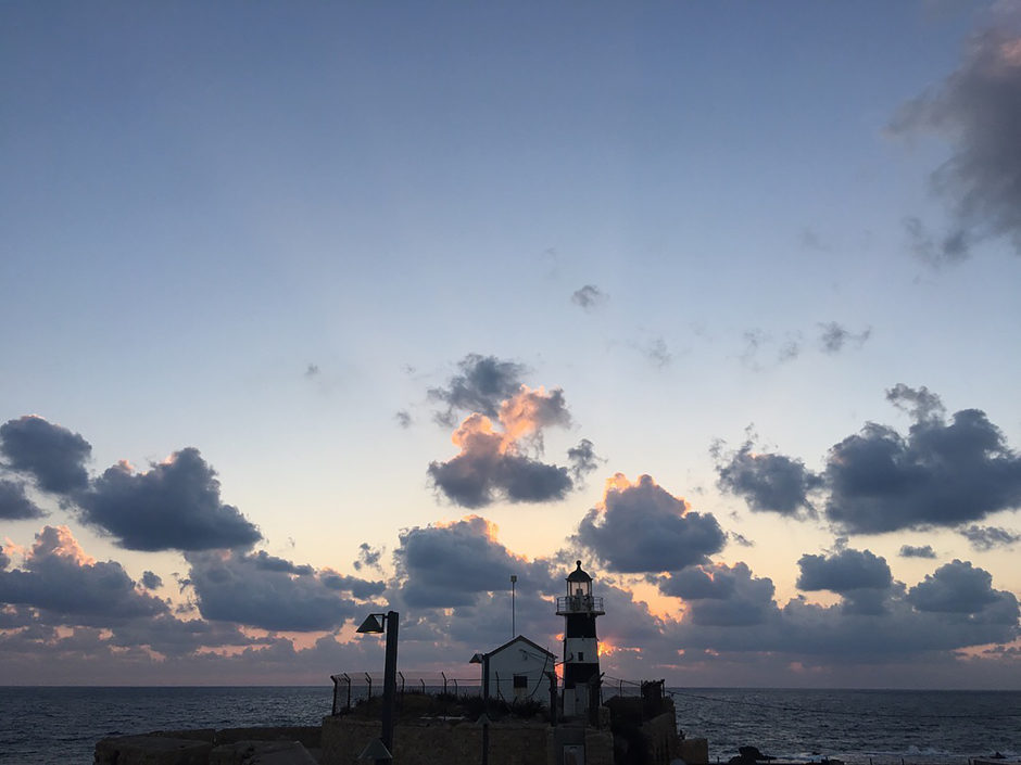 Akko lighthouse sunset travel