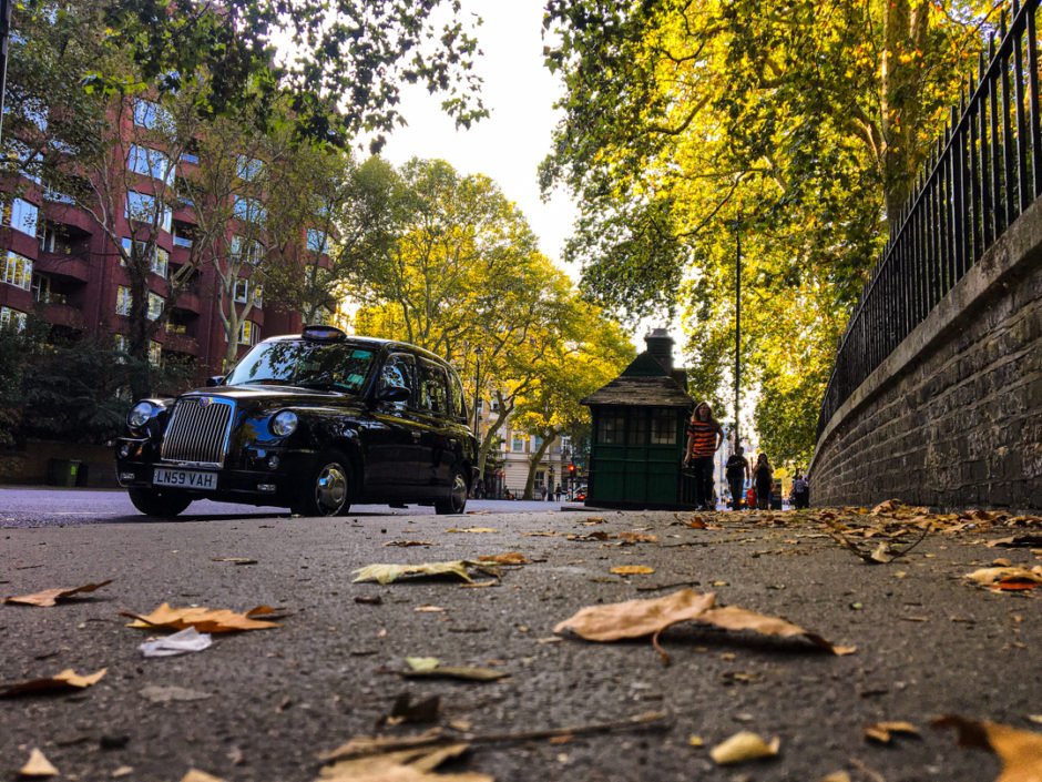 London England Street with old car